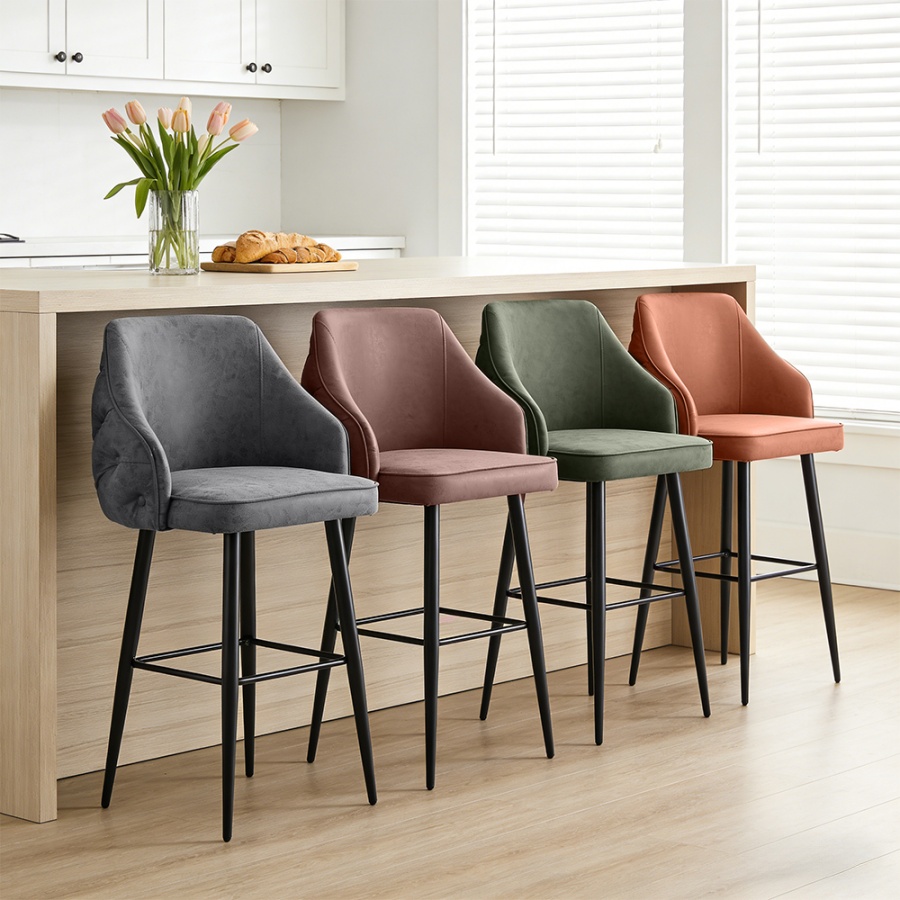 Fire-resistant velvet bar stool
